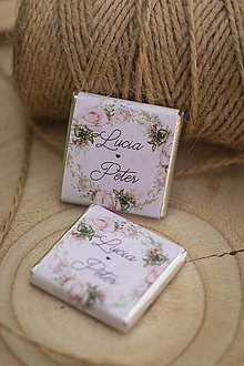Darčeky pre svadobčanov - Svadobné čokoládky " Ružový venček" - 13653081_