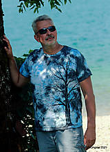 Pánske oblečenie - Pánske tričko, batikované, maľované SOLITÉR ♂ - 13655131_