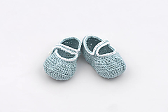 Detské topánky - Modro-biele papučky BAVLNA - 13654490_