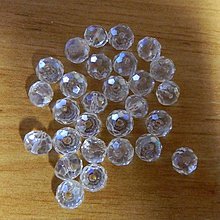 Korálky - Brúsené sklenené korálky rondelky 8x6mm (kryštál AB) - 13655660_