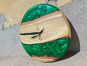 Hodiny - Zelené nástenné hodiny - 13656259_