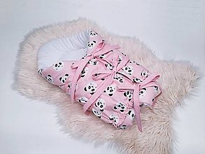 Detský textil - Zavinovačka s troma úväzmi ružové pandy - 13656770_