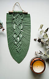 Dekorácie - Makramé pletený list (Eukalyptová) - 13657575_