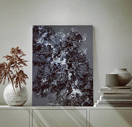Obrazy - Búrka - abstraktný obraz - acrylic pouring - 13658489_