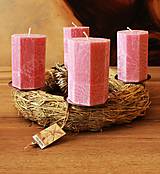 Adventné sviečky- osemuholník ružový