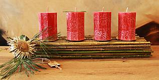 Sviečky - Adventné sviečky- osemuholník červený - 13659226_