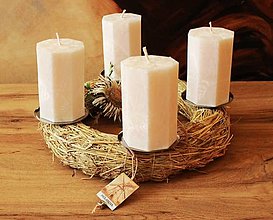 Sviečky - Adventné sviečky- osemuholník biely - 13659288_