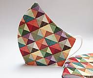 Rúška - Tvarované dvojvrstvové rúška - trojuholníky - 13657390_