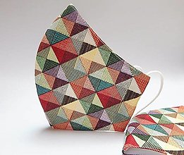 Rúška - Tvarované dvojvrstvové rúška - trojuholníky - 13657390_