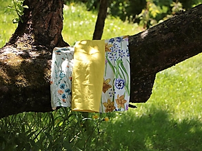 Úžitkový textil - Ľanové utierky 3 ks žlté kvety - 13660580_