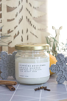 Svietidlá a sviečky - Vianočný SEN -AKCIA- sójová sviečka (Vianočná DOVOLENKA (Vanilka, škorica, mango)) - 13662276_