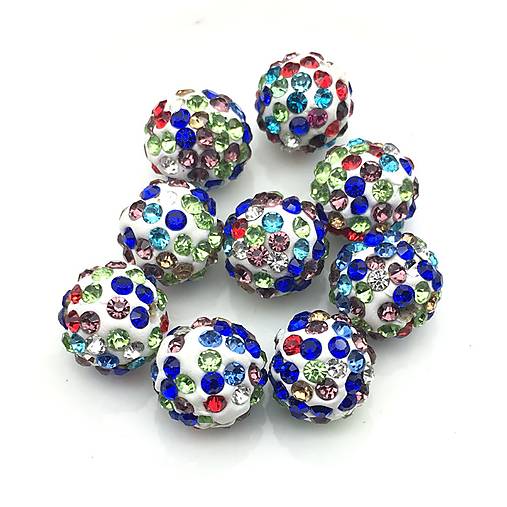 Korálky - korálky disco, shamballa 10mm (Pestrofarebná) - 13661144_