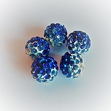 Korálky - korálky disco, shamballa 10mm (Modrá) - 13661140_