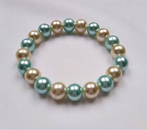 Detské doplnky - Detský náramok (tyrkysovo-medový) - 13662303_