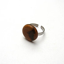 Prstene - Prsteň s dreveným očkom - marhuľový vypuklý - 13661281_
