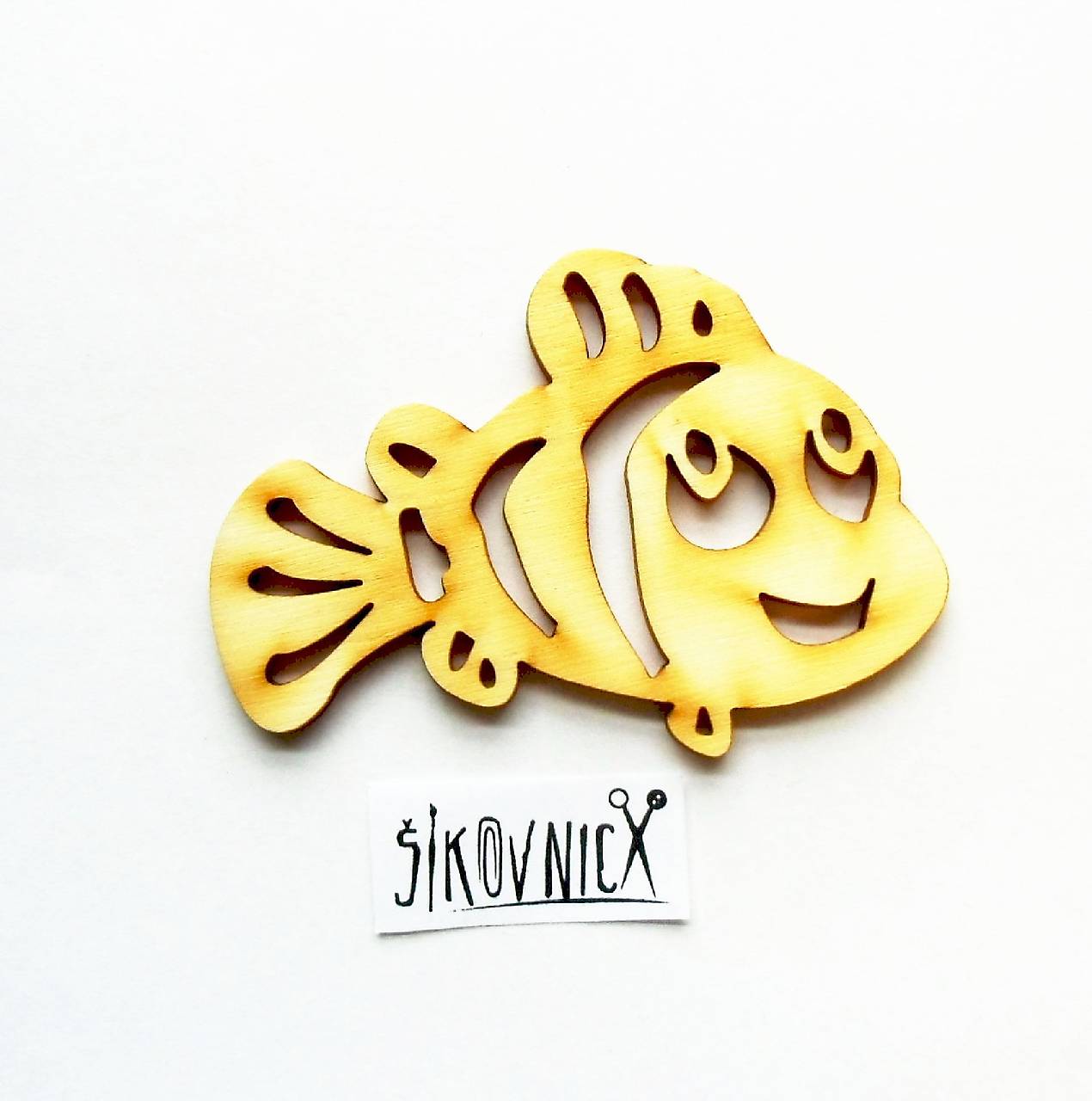 Výrez z preglejky - rybička Nemo, 8x5,5 cm