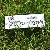 Tabuľky - Menovka so sovičkou - 13662750_