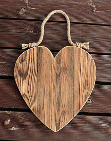 Dekorácie - Drevené srdce stare drevo - 13664069_