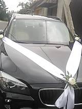 Dekorácie - výzdoba na auto saténová s pivóniami a eukalyptom - 13666612_
