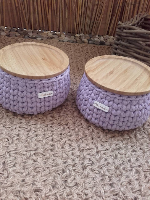  - Košík lavender s bambusovym krytom (Kosik priemer 15 cm a výška 9cm) - 13666640_