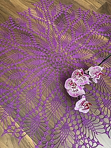 Úžitkový textil - háčkovaný obrus - Orchidea - 13667203_