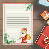 Detské doplnky - Vianočný list s ilustráciu Santa Claus (vintage) - 13667893_