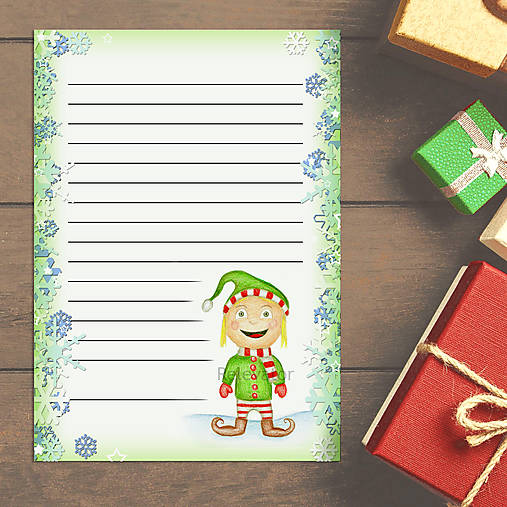 Papiernictvo - Vianočný list/list Ježiškovi s ilustráciu vianočný škriatok (námraza) - 13667745_