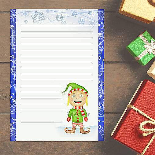 Papiernictvo - Vianočný list/list Ježiškovi s ilustráciu vianočný škriatok (zamrznutý) - 13667747_