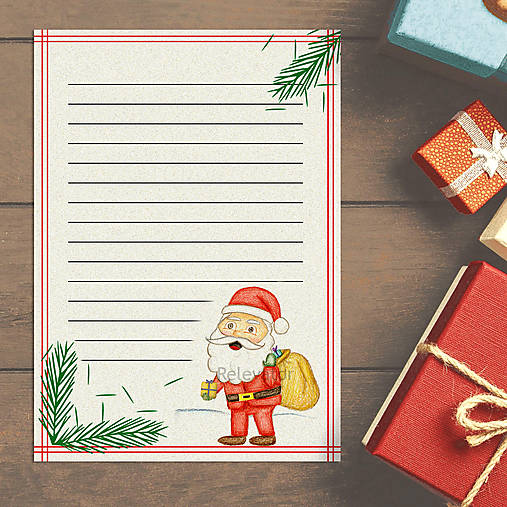 Vianočný list s ilustráciu Santa Claus (vintage)