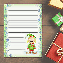 Papiernictvo - Vianočný list/list Ježiškovi s ilustráciu vianočný škriatok (námraza) - 13667745_