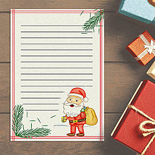 Detské doplnky - Vianočný list s ilustráciu Santa Claus - 13667893_