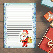 Detské doplnky - Vianočný list s ilustráciu Santa Claus (námraza) - 13667895_