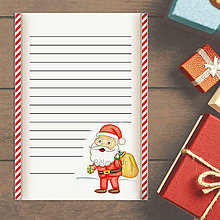 Detské doplnky - Vianočný list s ilustráciu Santa Claus (sladký pruhovaný) - 13667896_