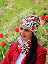 Čiapky, čelenky, klobúky - Tulipány biele čiapka, nákrčník alebo set - 13669595_