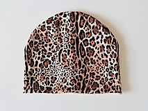 Čiapky, čelenky, klobúky - Leopard úpletová čiapka, nákrčník alebo set (Čiapka) - 13669726_