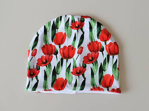 Tulipány biele čiapka, nákrčník alebo set