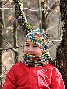 Detské čiapky - Stavebnica čiapka, nákrčník alebo set - 13672935_