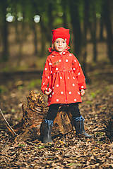 Detské oblečenie - prechodný softshell kabátik bodka červený - 13672371_