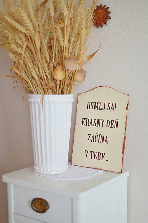 Tabuľky - Tabuľka s myšlienkou na pekný deň - 13674055_