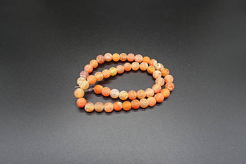 Minerály - Achát praskaný rz. f. 8mm (Oranžová) - 13675832_