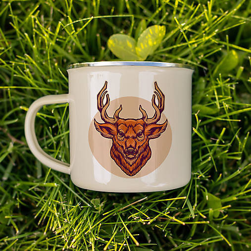 Nádoby - JELEŇ smaltovaný hrnček - 13674555_