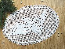 Úžitkový textil - Oválna vianočná dečka s anjelikom, biela - 13675221_