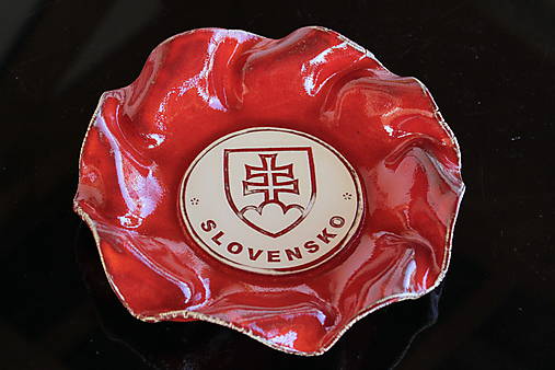 Keramická misa s erbom Slovensko - veľká vlnková
