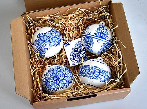 Dekorácie - Súprava vianočných gulí (Modré) - 13676374_