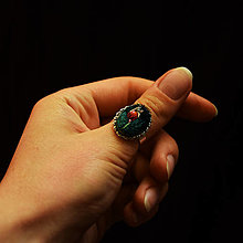 Prstene - Prsteň ručne vyšívaný Šípka - 13676880_