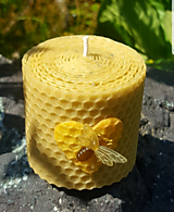Sviečky - Sviečka zo 100% včelieho vosku - 13678387_