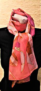 Hodvábny šál - ružový