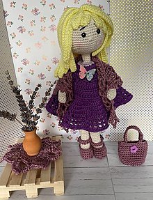 Hračky - Háčkovaná bábika Violetta - 13677354_