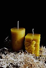 Svietidlá a sviečky - Sviečky z včelieho vosku víla a ornament - 13676192_