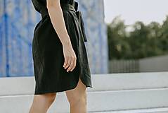 Šaty - Šaty Black Linen Shirts - 13679810_